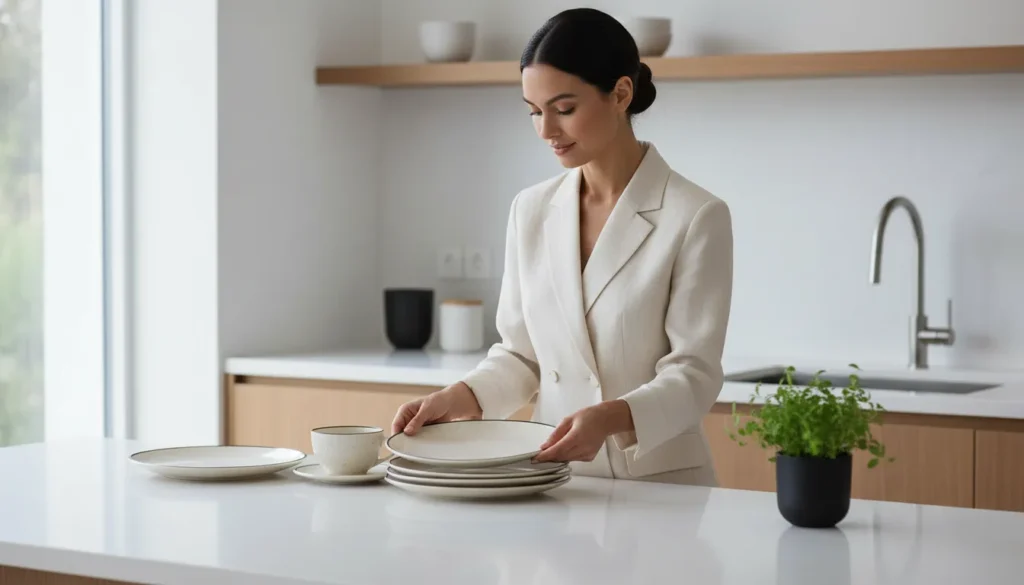 Aparelho de jantar para mesa posta minimalista