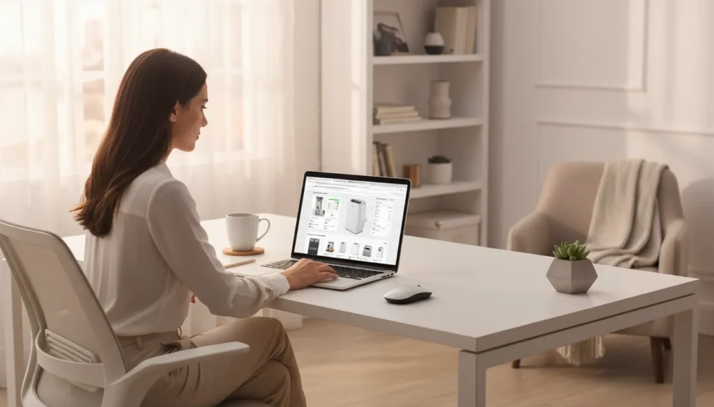 Portátil substitui ventilador em quarto pequeno