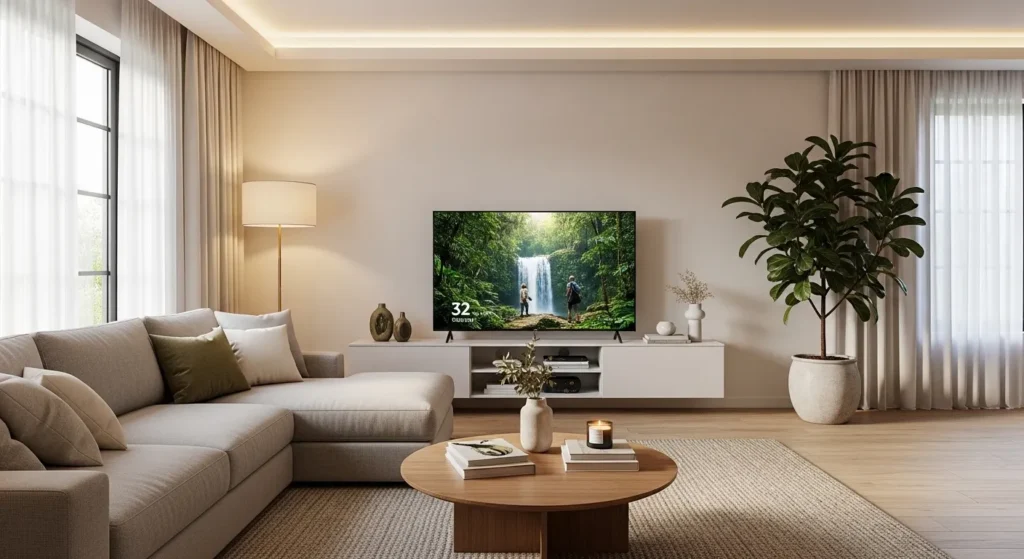 smart tv polegadas combina com decor minimalista