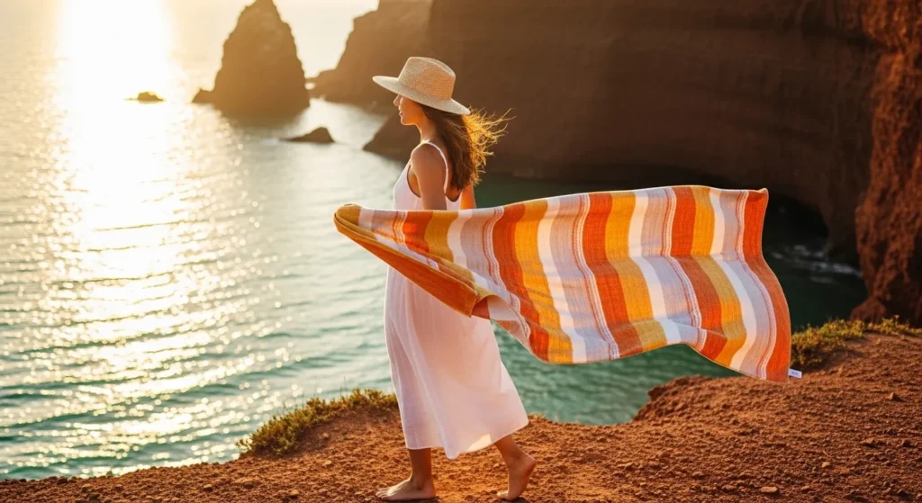 toalha de praia pronta para envio