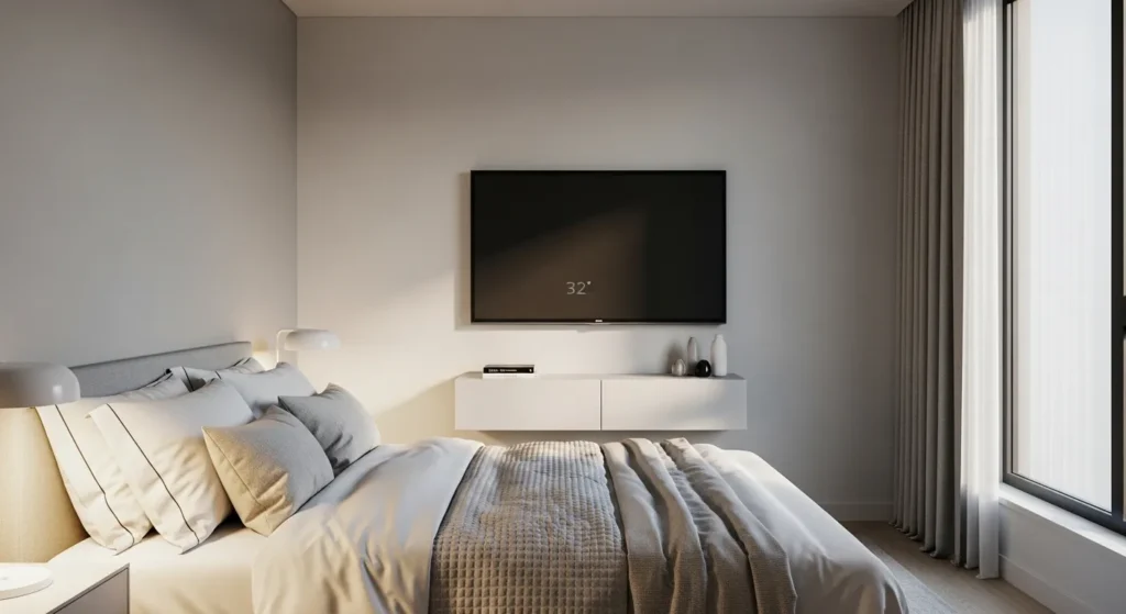 TV 32 polegadas para rotina básica? tv polegadas funciona bem em quarto planejado