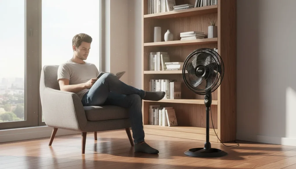 Ventilador de coluna para sala com sofá encostado na parede — qual posicionar melhor? ventilador de coluna performance superior