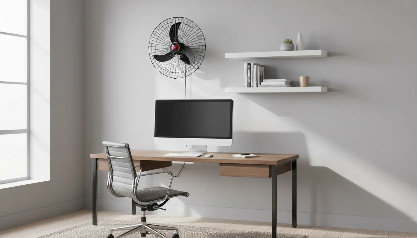 ventilador de parede com suporte seguro e resistente