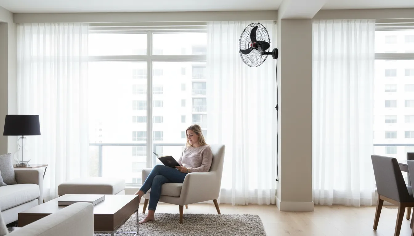 ventilador de parede com ventilacao rapida e eficaz