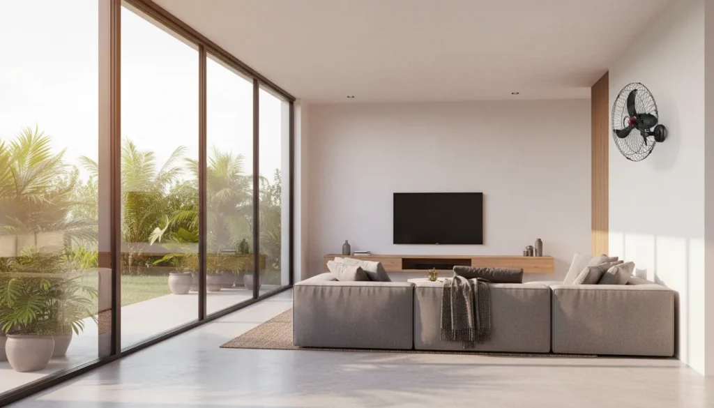 Ventilador de parede ventila bem ambiente quadrado grande? ventilador de parede industrial preco especial