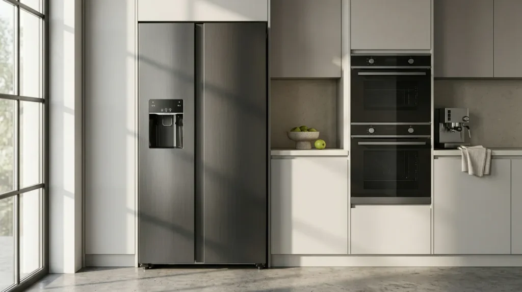 Geladeira inox com assistente virtual integrado de fabrica