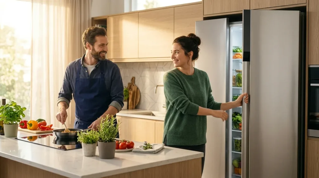 Geladeira inox Samsung ou LG: qual marca comprar? Geladeira inox com iluminacao LED que reduz consumo de energia