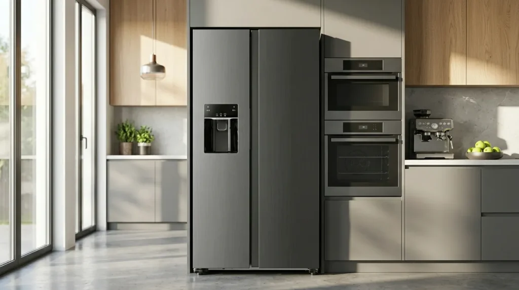 Geladeira inox com modo economia inteligente ativado por app