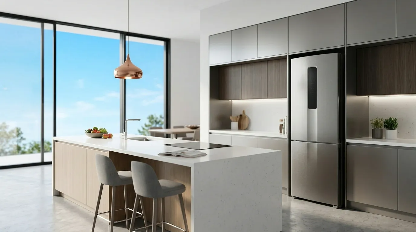 Geladeira inox com notificacoes push no celular