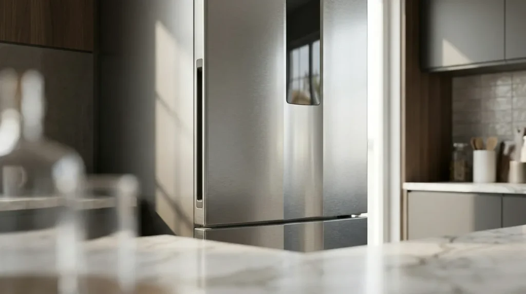 Qual acabamento de geladeira disfarça melhor impressões digitais? Geladeira inox com tela touch colorida multifuncional