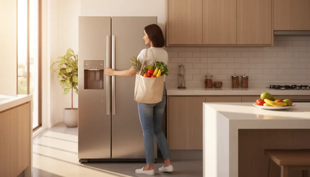 Qual a melhor geladeira inox french door para família gourmet? Geladeira inox para casal que armazena bebidas e congelados