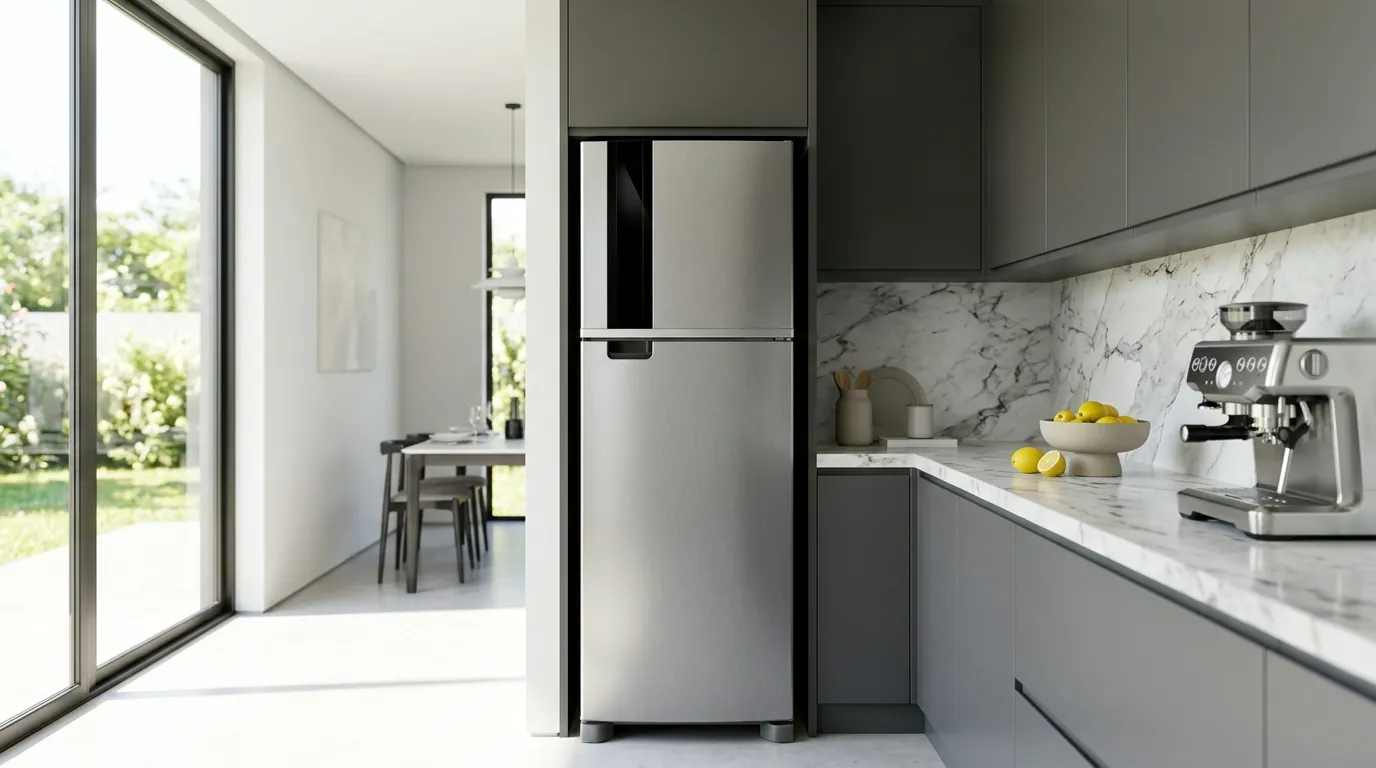 Geladeira inox para cozinha gourmet integrada embutir ou convencional