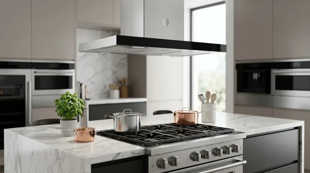 Qual coifa de ilha tem o menor nível de ruído disponível no mercado? coifa de ilha com desempenho elevado