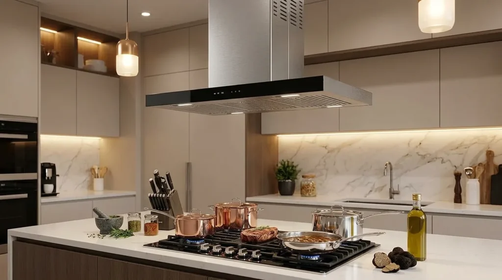 coifa de ilha com duto externo