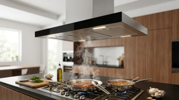 coifa de ilha com grande eficiencia