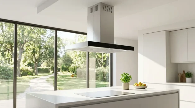 coifa de ilha com sistema de ventilacao eficiente