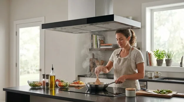 coifa de ilha com sistema eficiente