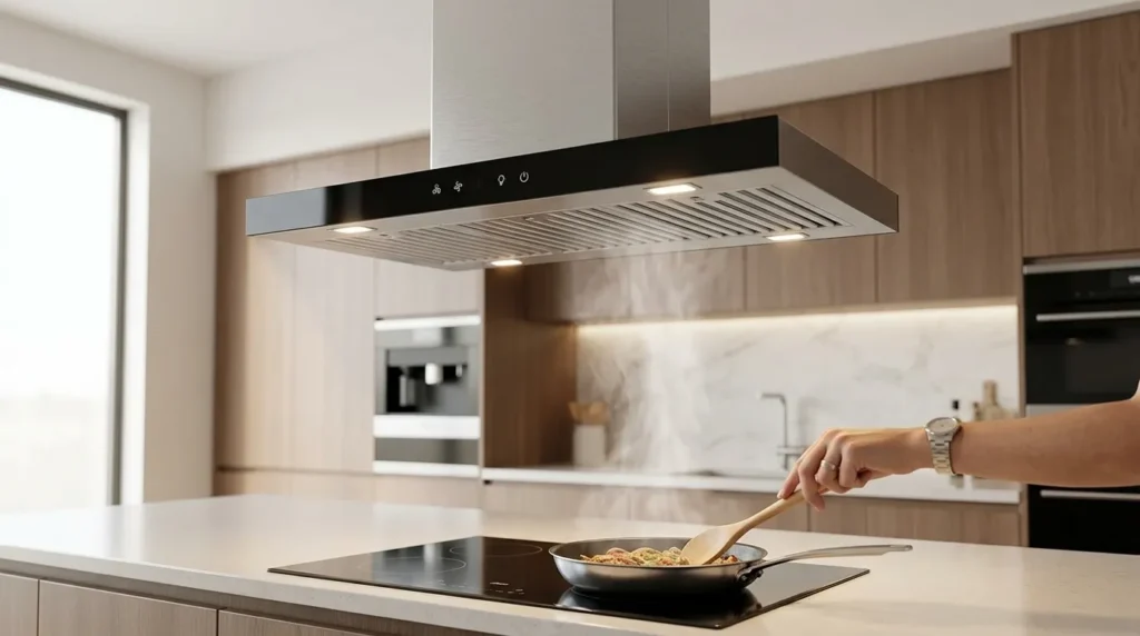 Coifa de ilha Suggar Quartzo Redonda: como funciona e para que tipo de cozinha é indicada? coifa de ilha com sistema robusto