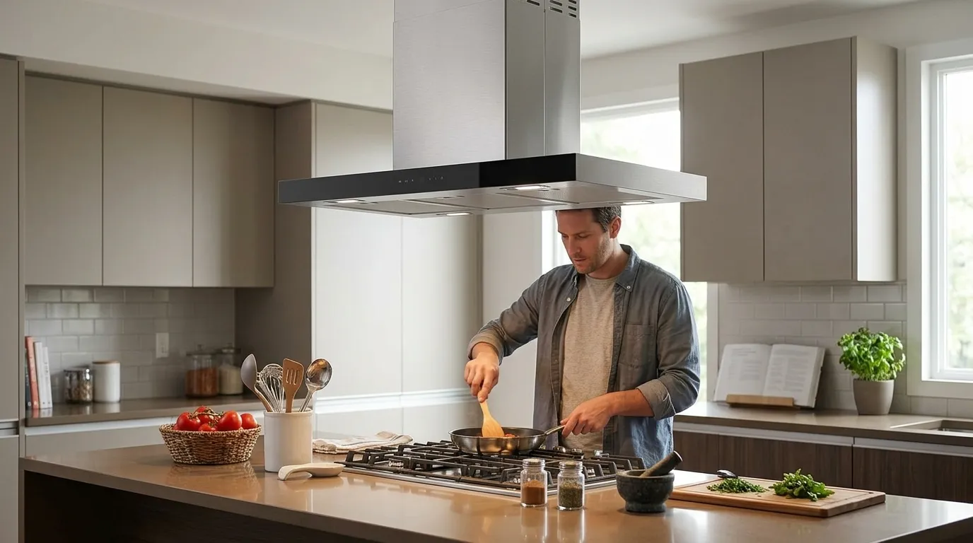 Coifa de ilha precisa de saída para área externa ou funciona sem duto? Coifa de ilha com tecnologia moderna e filtros eficientes