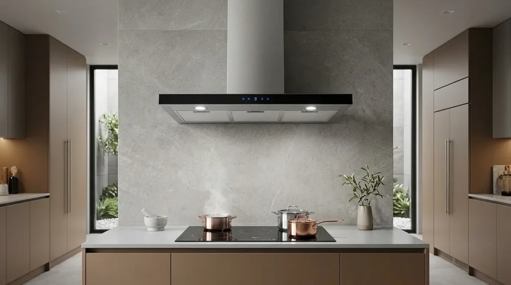 coifa de parede com design compacto para cozinha pequena