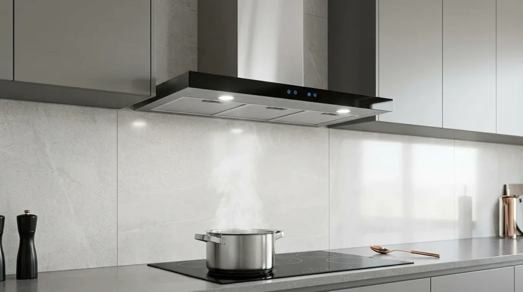 coifa de parede com design sofisticado para cozinha gourmet