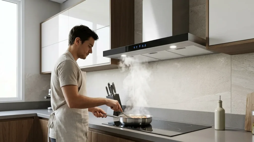 Coifa de Parede para Cozinha com Cooktop de Indução: Precisa de Potência Diferente? coifa de parede com estrutura resistente ao calor