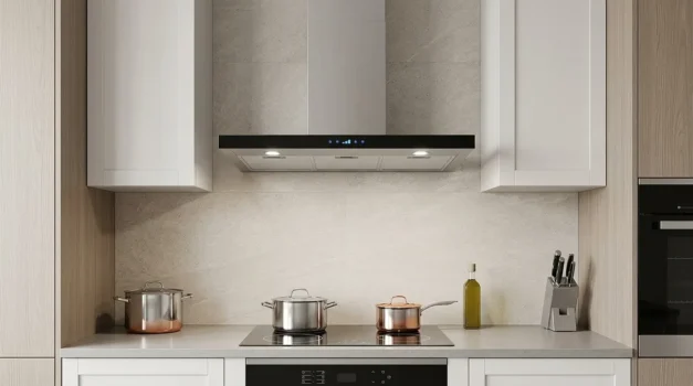 coifa de parede com sistema de iluminacao integrado