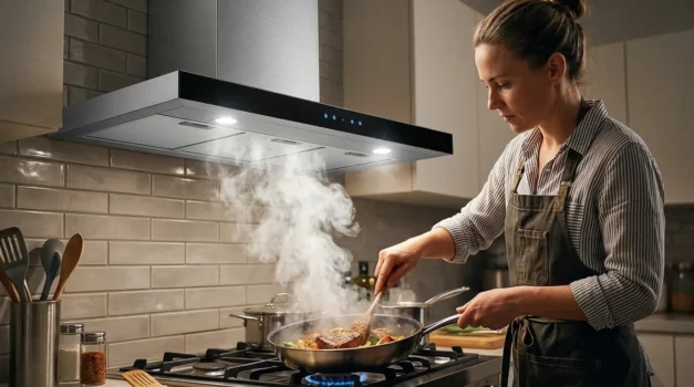 coifa de parede com sistema de sucao inteligente