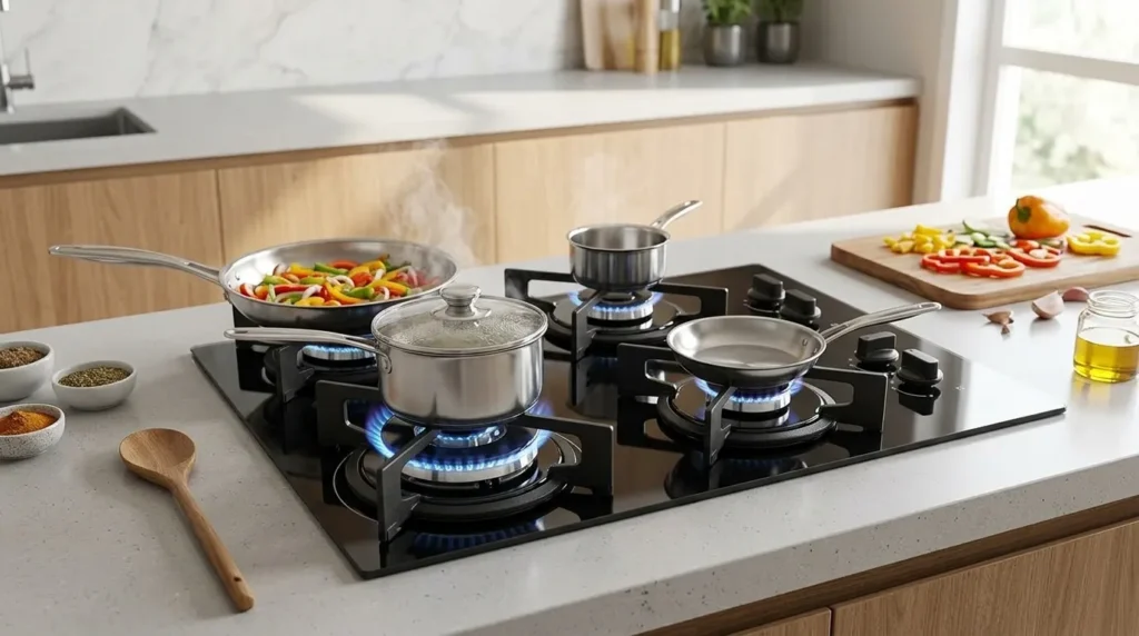 cooktop bocas a gas com alta eficiencia domestica