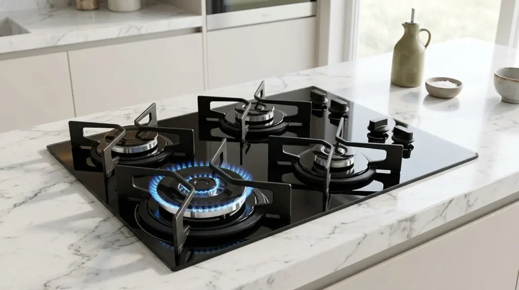 cooktop bocas a gas com mesa de vidro temperado