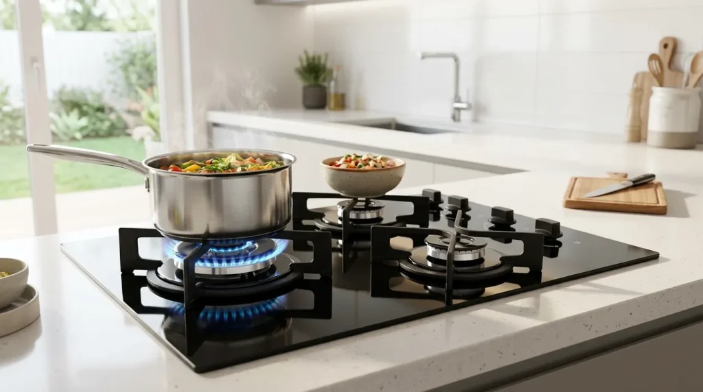 Cooktop a Gás 4 Bocas Slim: O Que é e Para Quais Bancadas Ele é Compatível? cooktop bocas a gas com sistema moderno de seguranca