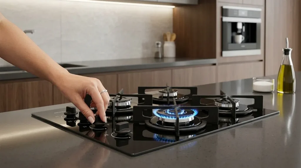 cooktop bocas a gas com superficie resistente calor