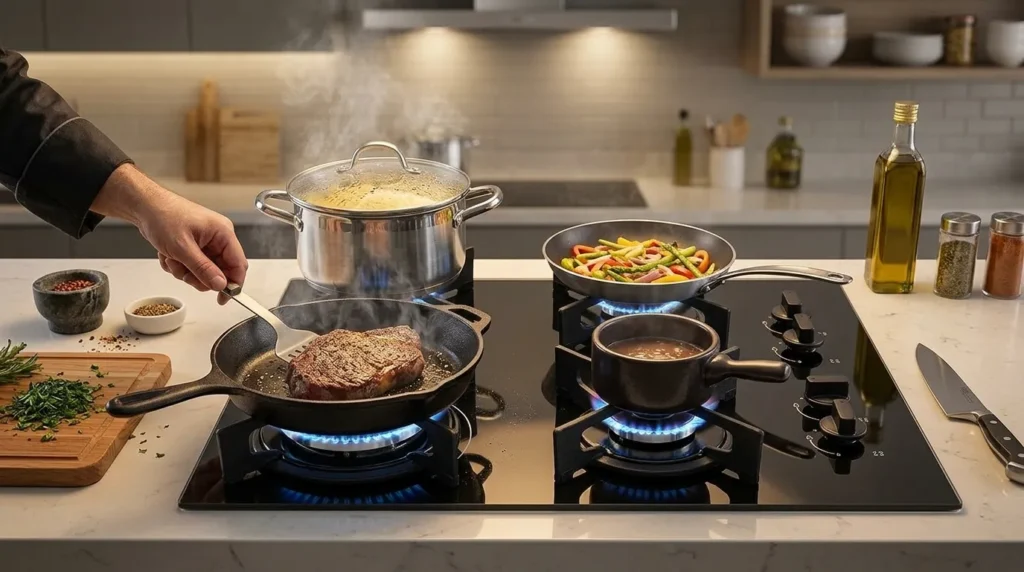 cooktop bocas a gas com trempes esmaltadas resistentes