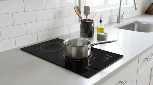 cooktop de inducao bocas com acabamento vidro preto elegante
