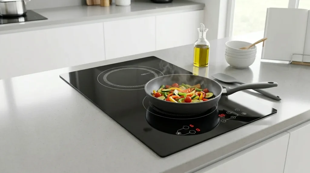 Cooktop de Indução 2 Bocas 30 cm: Esse Tamanho Realmente Cabe em Cozinha de Apartamento Compacto? cooktop de inducao bocas com funcao pausa inteligente