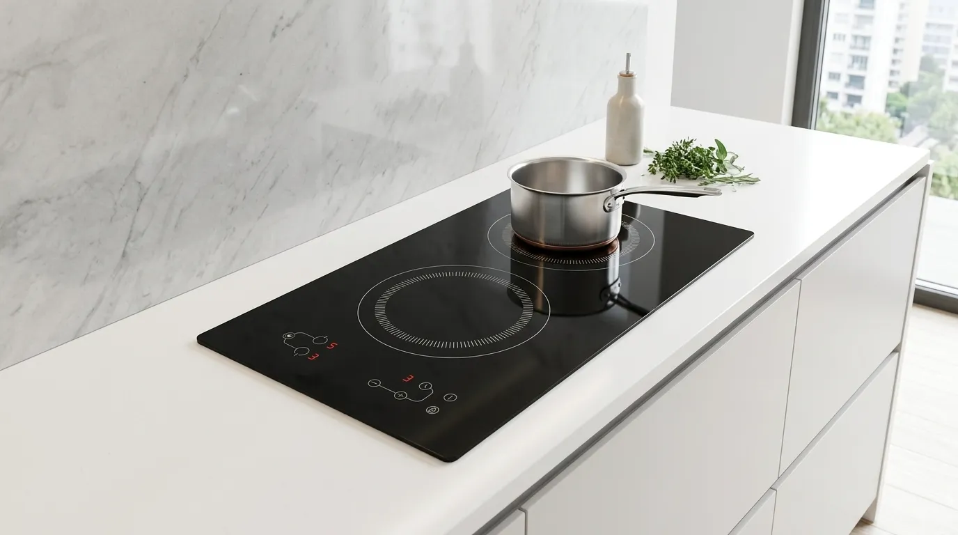 cooktop de indução 2 bocas compacto para cozinha pequena