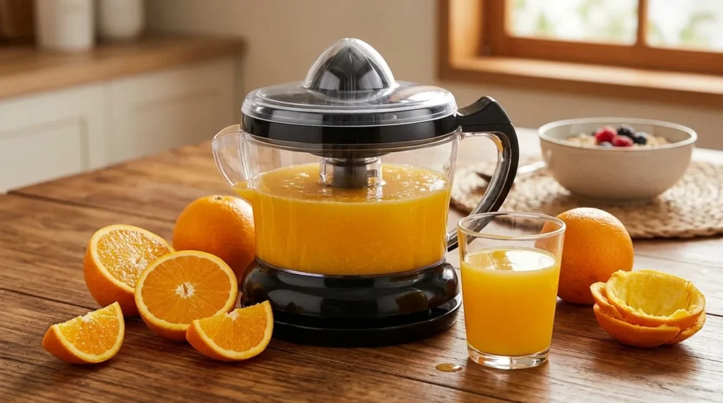 espremedor de laranja eletrico com filtro de polpa ajustavel