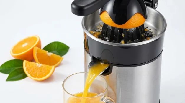 espremedor de laranja manual com acabamento premium