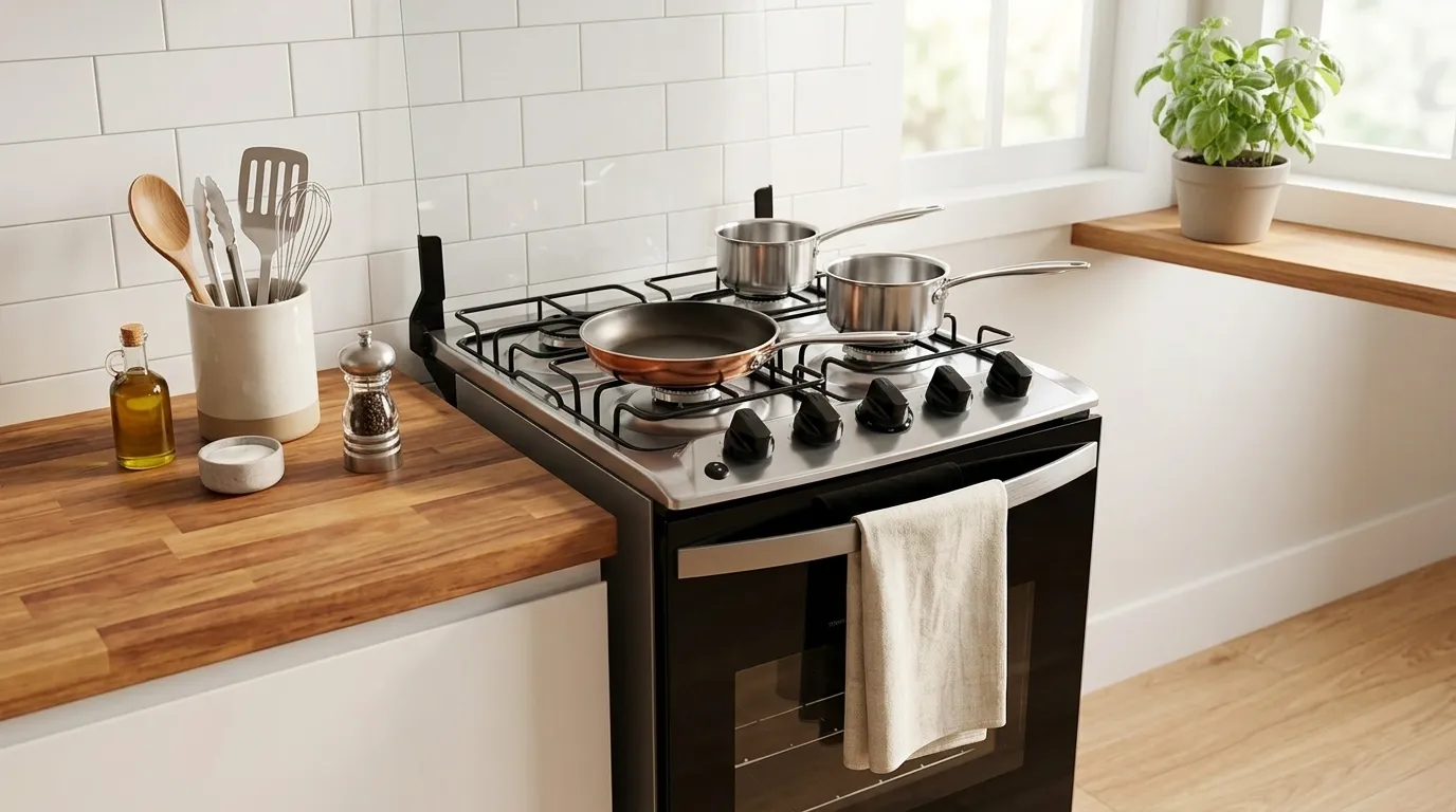 Fogão 4 bocas inox design compacto funcional para famílias