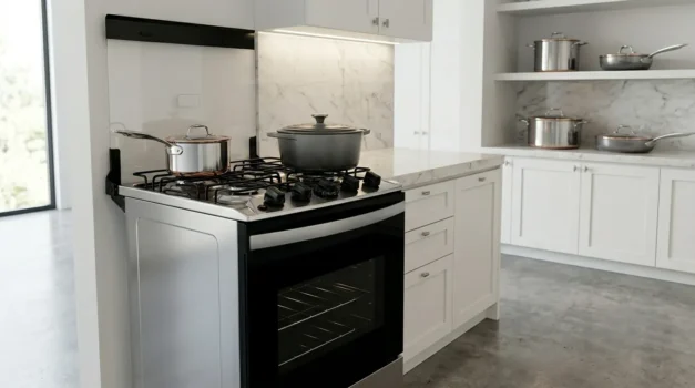 fogao bocas inox com superficie resistente calor