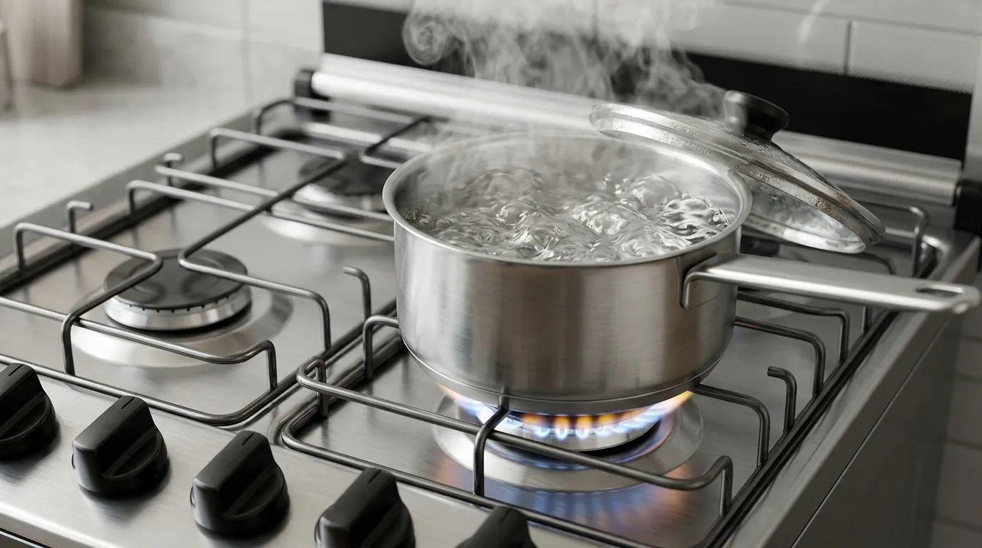fogão 4 bocas mesa de inox com grelha de ferro fundido