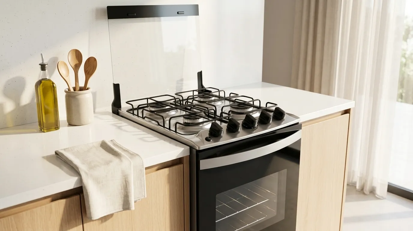 Fogão 4 bocas mesa de inox com iluminação interna no forno