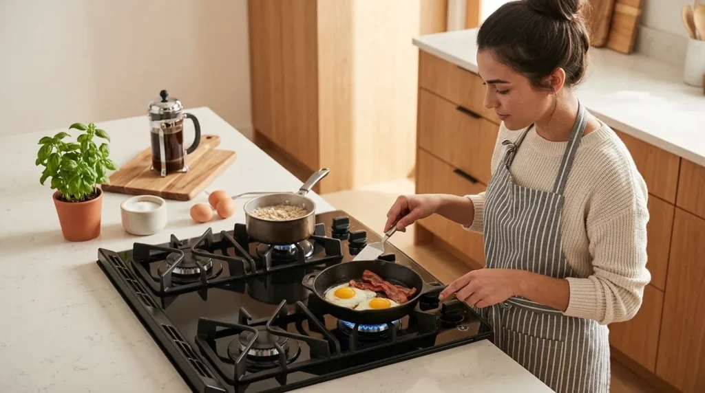 fogao bocas mesa de vidro com design funcional e moderno