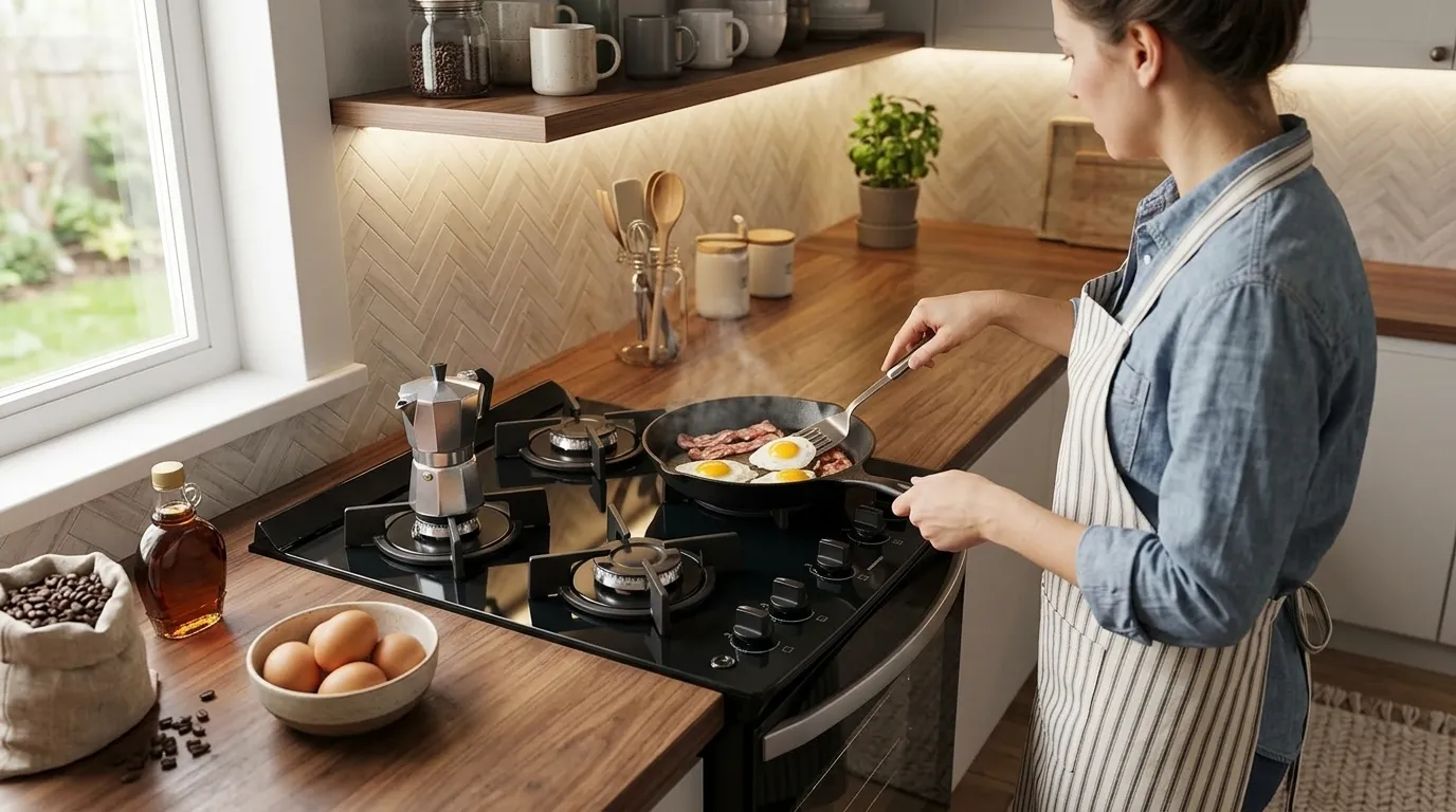 fogão 4 bocas mesa de vidro com design eficiente e compacto para cozinhas planejadas