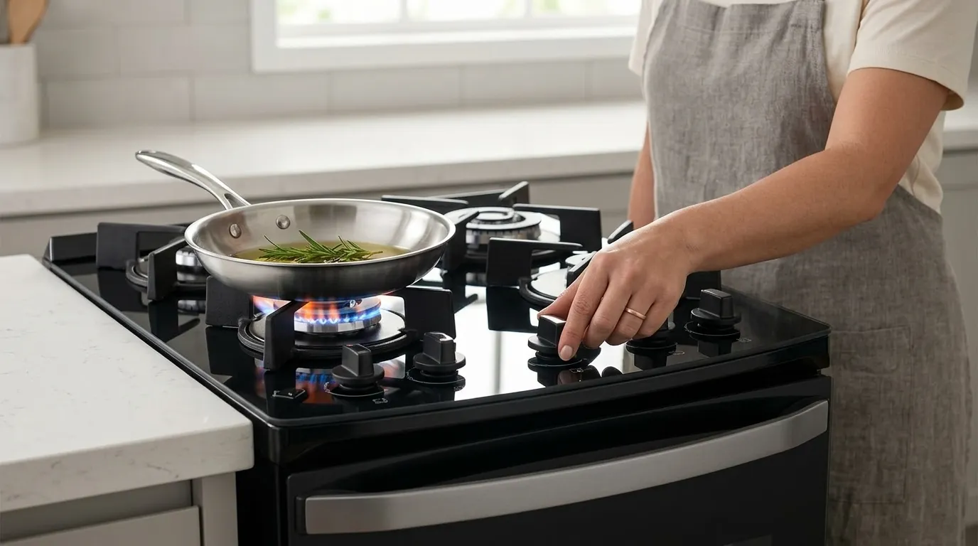 Fogão 4 bocas mesa de vidro com sistema seguro de funcionamento