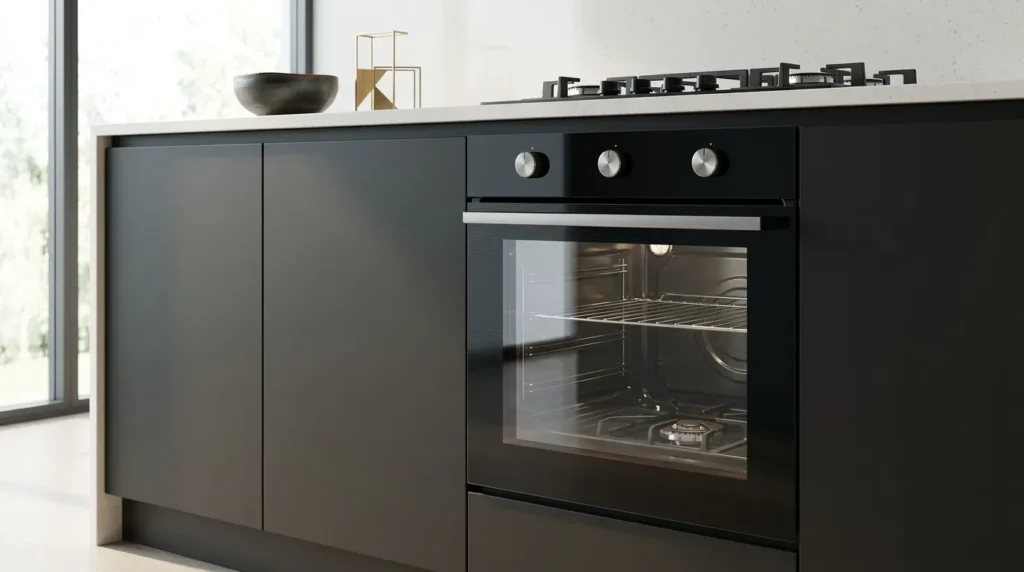 forno a gas de embutir com acabamento premium moderno