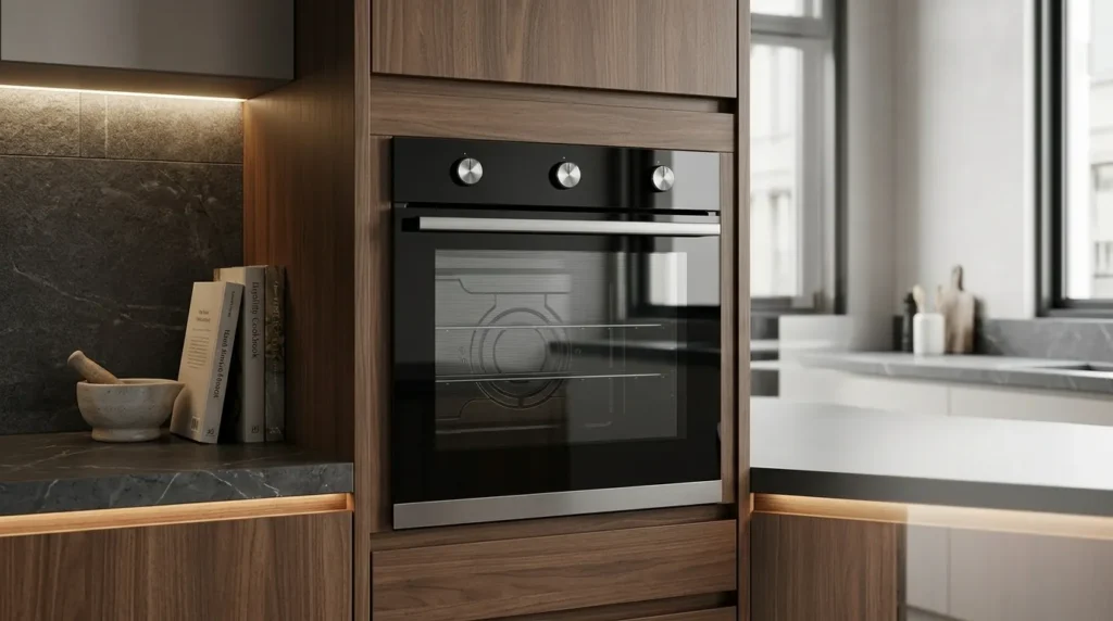 forno de embutir a gas com acabamento premium em inox