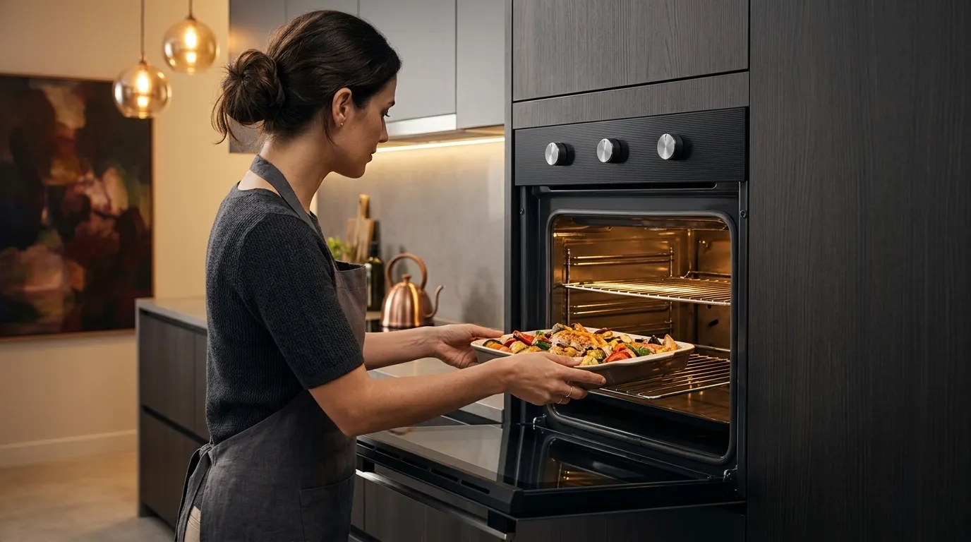 ajuste de temperatura em forno elétrico embutido