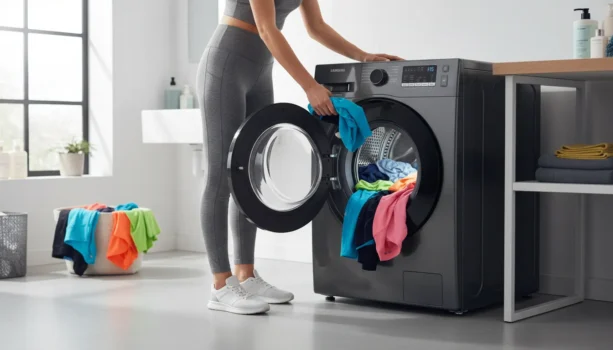 maquina lava e seca com painel touch moderno