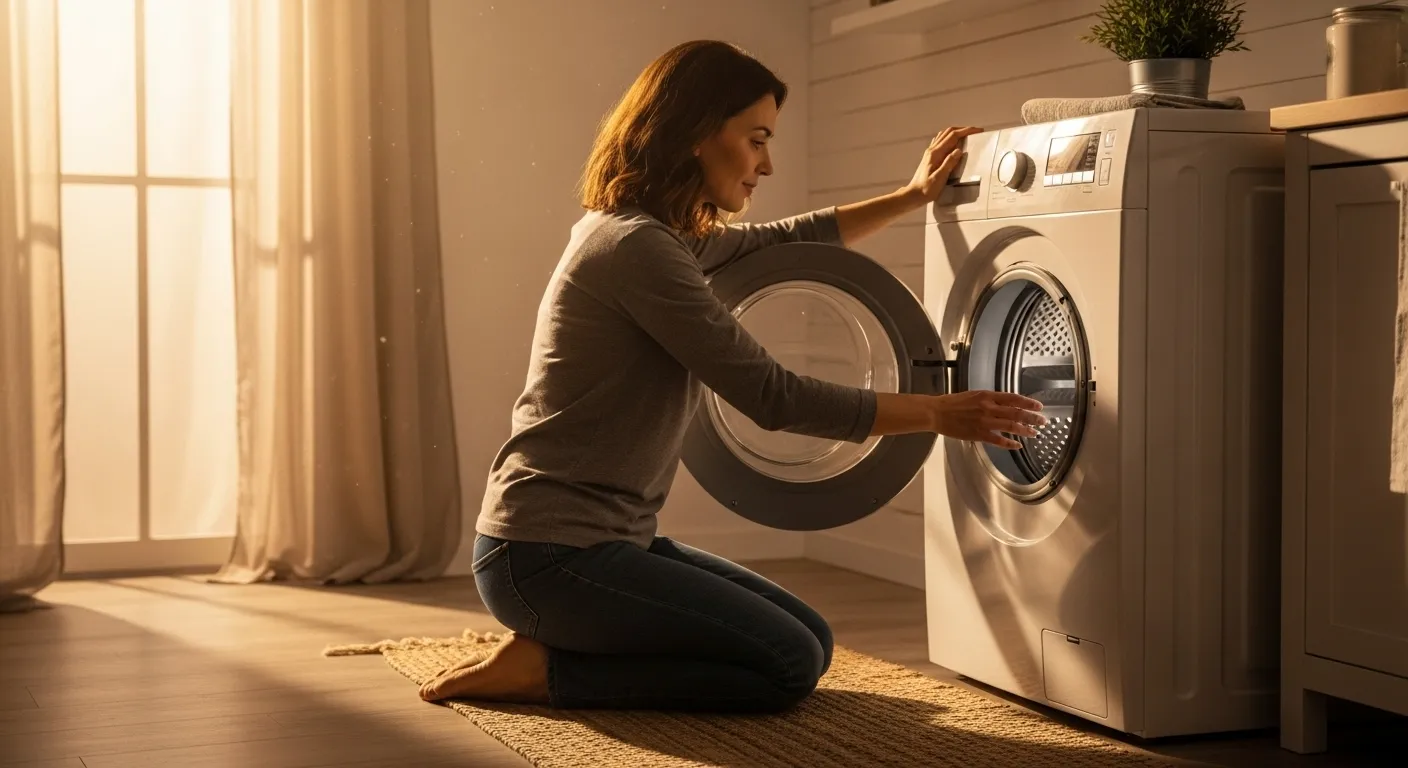 Lava e seca moderna com tecnologia eficiente para famílias